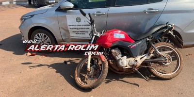 Segundo acidente do dia envolveu carro e moto, em Rolim de Moura