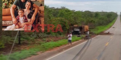 Casal de Vilhena e filho morreram em grave acidente nesta quarta-feira no Mato Grosso