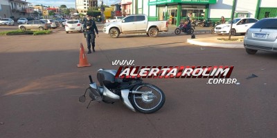 Terceiro acidente de trânsito do dia envolveu carro e moto e também deixou uma pessoa ferida, em Rolim de Moura