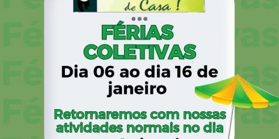 Pizzaria Rio Verde  de Rolim de Moura comunica que está de férias coletivas