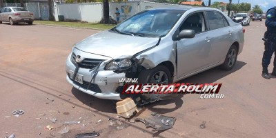 Vídeo - Acidente de trânsito envolvendo dois carros foi registrado na Barão de Melgaço com Porto Velho, em Rolim de Moura