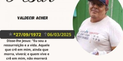 Nota de pesar pelo falecimento de Valdecir Acher