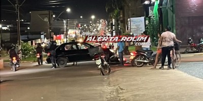 Segundo acidente do dia envolveu carro e moto e ocorreu no Centro de Rolim de Moura