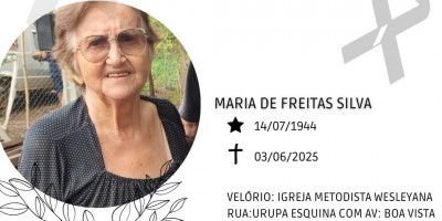 Nota de falecimento de Maria de Freitas Silva