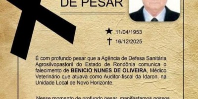 Nota de Pesar: Benício Nunes de Oliveira