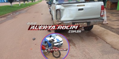 Vídeo - Motociclista foi socorrido inconsciente após bater em caminhonete estacionada, em Rolim de Moura