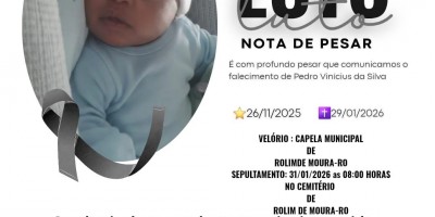 Nota de pesar pelo falecimento de Pedro Vinícius da Silva