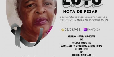 Nota de Pesar - Maria do Socorro Souza
