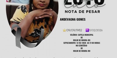Nota de pesar pelo falecimento de Andevagna Gomes
