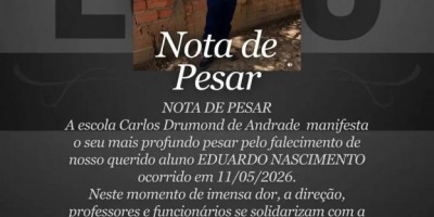 🖤 Escola Carlos Drummond de Andrade emite Nota de Pesar do aluno Eduardo Nascimento
