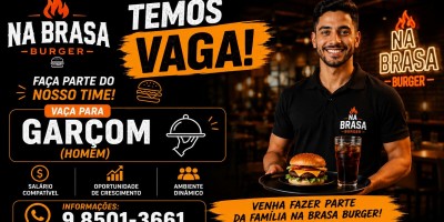 Na Brasa Burguer de Rolim de Moura está contratando garçom