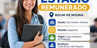 SEMED abre vagas para estágio remunerado em Rolim de Moura