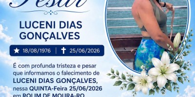 Nota de pesar pelo falecimento de Luceni Dias Gonçalves