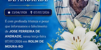 Nota de pesar pelo Falecimento de Jose Ferreira de Andrade