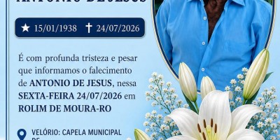 NOTA DE FALECIMENTO ANTONIO DE JESUS