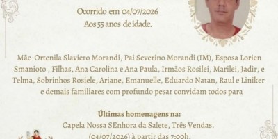 Nota de Pesar - Volmir Marcos Morandi (Erechim), ex-morador de Rolim de Moura