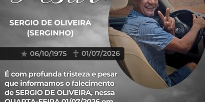 Nota de pesar pelo falecimento de Sergio de Oliveira