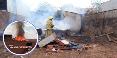 Incêndio destuiu residência de madeira no distrito de Nova Estrela