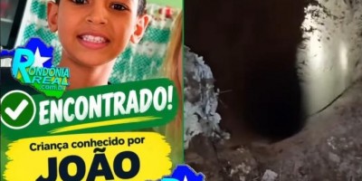 Criança foi resgatada com vida após cair em poço com aproximadamente 20 metros, em RO
