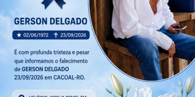 Nota de pesar pelo falecimento de GERSON DELGADO