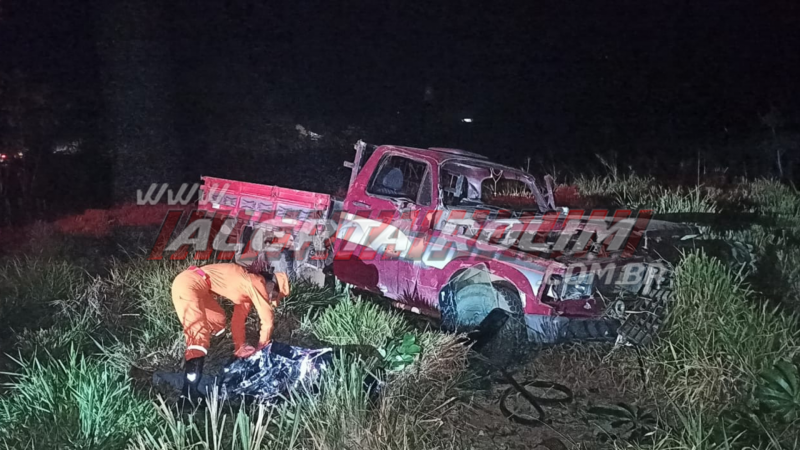 URGENTE-  Motorista morreu após capotar caminhonete na RO 479 em Rolim de Moura