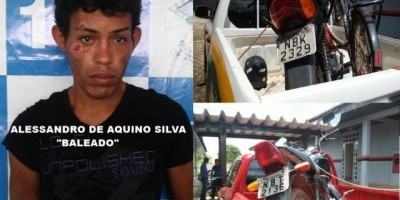 Pimenta Bueno – Ladrão é preso pela polícia com 02 motos furtadas em Rolim de Moura
