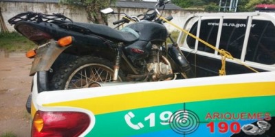 Cujubim - Policia Militar localiza motocicleta roubada Cujubim - Policia Militar localiza motocicleta roubada
