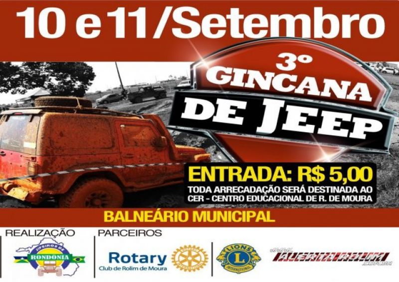 Rolim de Moura - ​​3ª Gincana de Jeep beneficente acontecerá nos dias 10 e 11 de setembro