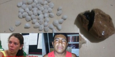 Rolim de Moura -  PM prende casal suspeito de tráfico de drogas