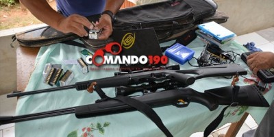 Polícia Militar e Polícia Civil recuperam armamento e munições que foram roubados de colecionador, em Ji-Paraná