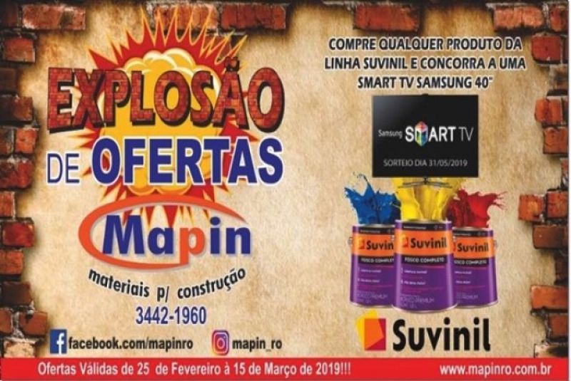Publicidade – Confira a “explosão de ofertas” Mapin Materiais para Construção