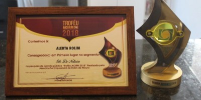 Site Alerta Rolim é premiado pelo Troféu Acirm 2018 pela 6ª vez consecutiva como melhor site de notícias de Rolim de Moura