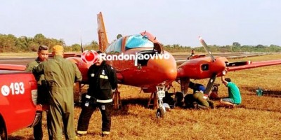 PNEU ESTOUROU: Aeronave do Corpo de Bombeiros sai da pista no aeroporto de Porto Velho PNEU ESTOUROU: Aeronave do Corpo de Bombeiros sai da pista no aeroporto de Porto Velho
