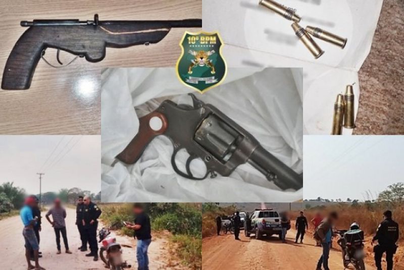 PM do 10º Batalhão em Rolim de Moura recupera uma moto roubada e outra furtada, apreende duas armas de fogo e prende suspeitos PM do 10º Batalhão em Rolim de Moura recupera uma moto roubada e outra furtada, apreende duas armas de fogo e prende suspeitos