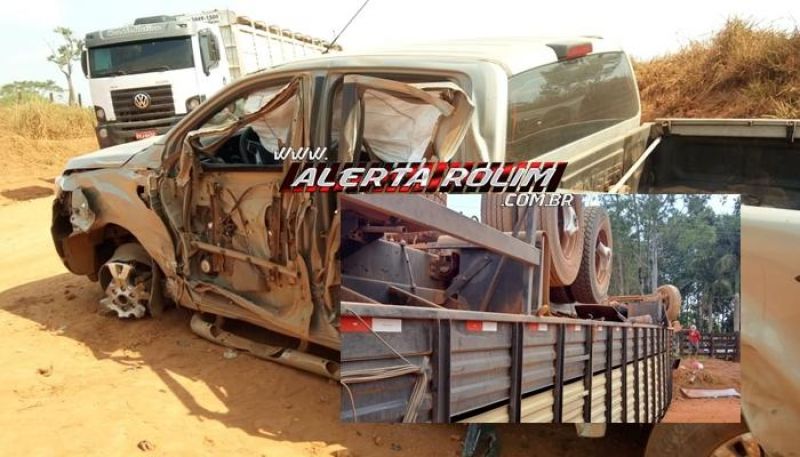 Alto Alegre - Caminhão carregado com gado capota, após colisão frontal com caminhonete na Zona Rural do Município