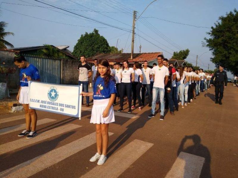 Nova Estrela - Polícia Militar e alunos das Escolas da Rede Estadual e Municipal realizaram desfile no feriado da Independência Nacional Nova Estrela - Polícia Militar e alunos das Escolas da Rede Estadual e Municipal realizaram desfile no feriado da Independência Nacional