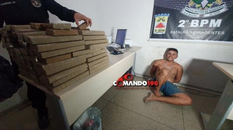 PM apreende mais de 70 quilos de Maconha e velho conhecido da polícia, em Ji-Paraná