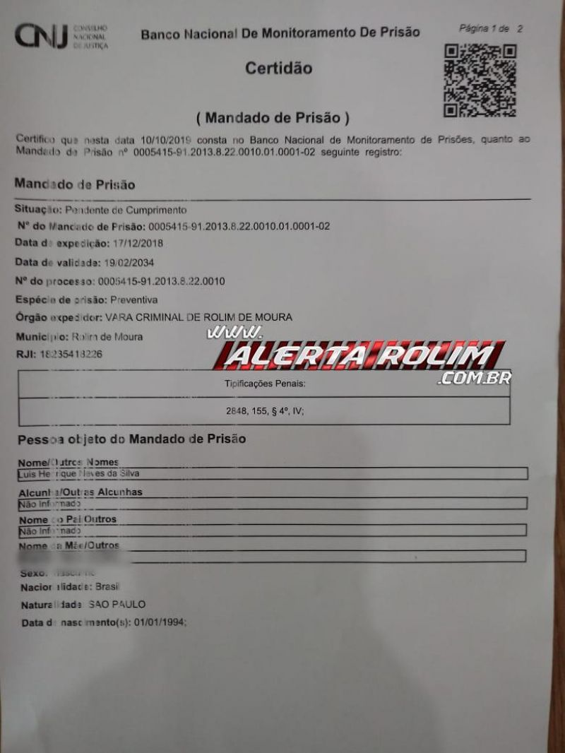 Rolim de Moura – Polícia Militar tira de circulação indivíduo com dois Mandados de Prisão em aberto Rolim de Moura – Polícia Militar tira de circulação indivíduo com dois Mandados de Prisão em aberto