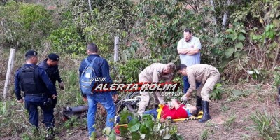 Cacoal - Policial Civil de Rolim de Moura sofre acidente ao passar sobre buraco e cair em barranco à margem da RO-383