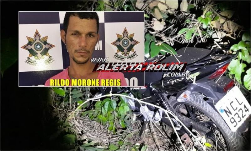 Rolim de Moura - Moto furtada é encontrada pela PM, escondida no interior de uma mata e um suspeito acaba preso