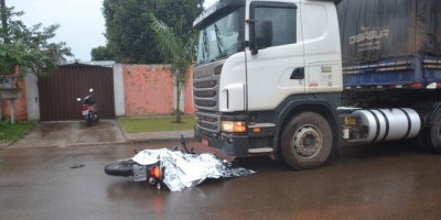 Motociclista morre após bater de frente com carreta no Jardim América, em Vilhena