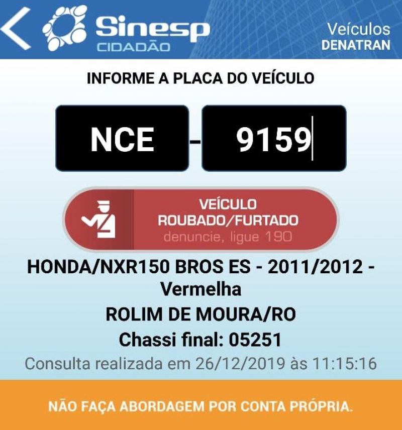 Rolim de Moura – Casal tem motocicleta Bros roubada enquanto conversavam na pista de caminhada na Avenida 25 de Agosto Rolim de Moura – Casal tem motocicleta Bros roubada enquanto conversavam na pista de caminhada na Avenida 25 de Agosto