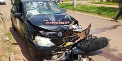 Rolim de Moura – Grave acidente de trânsito é registrado no Bairro Planalto; Motociclista fraturou a perna - Video
