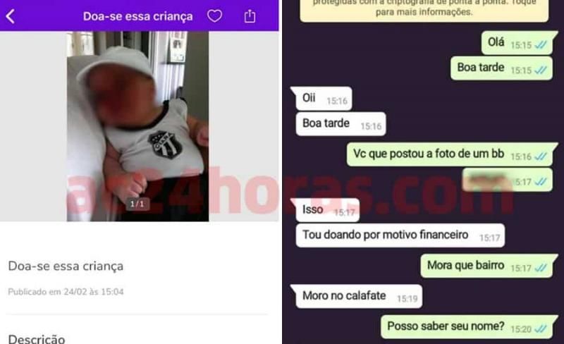 Polícia e Ministério Público são acionados para apurar suposta doação de bebê na OLX, no Acre Polícia e Ministério Público são acionados para apurar suposta doação de bebê na OLX, no Acre