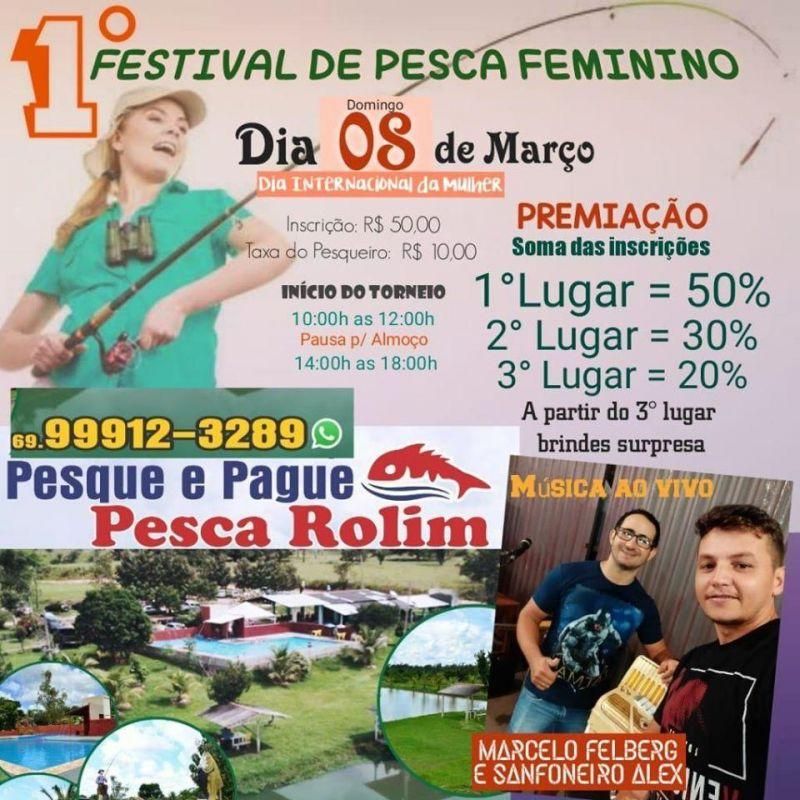 Amanhã será o primeiro festival de pesca feminino promovido pelo Pesca Rolim, em Rolim de Moura