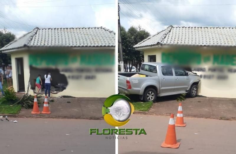 Caminhonete entra em estabelecimento comercial após acidente de trânsito, em Alta Floresta Caminhonete entra em estabelecimento comercial após acidente de trânsito, em Alta Floresta