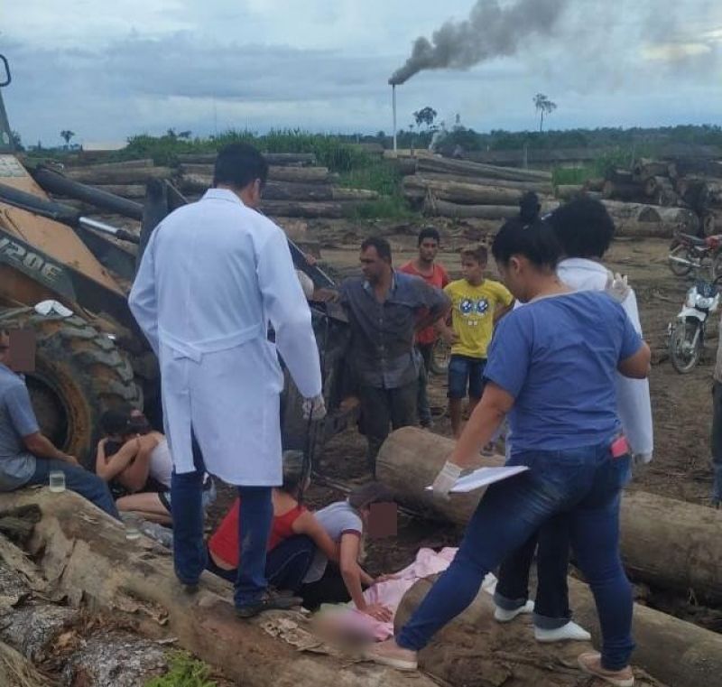 Criança morre esmagada por toras de madeira em pátio de serraria, no Mato Grosso Criança morre esmagada por toras de madeira em pátio de serraria, no Mato Grosso