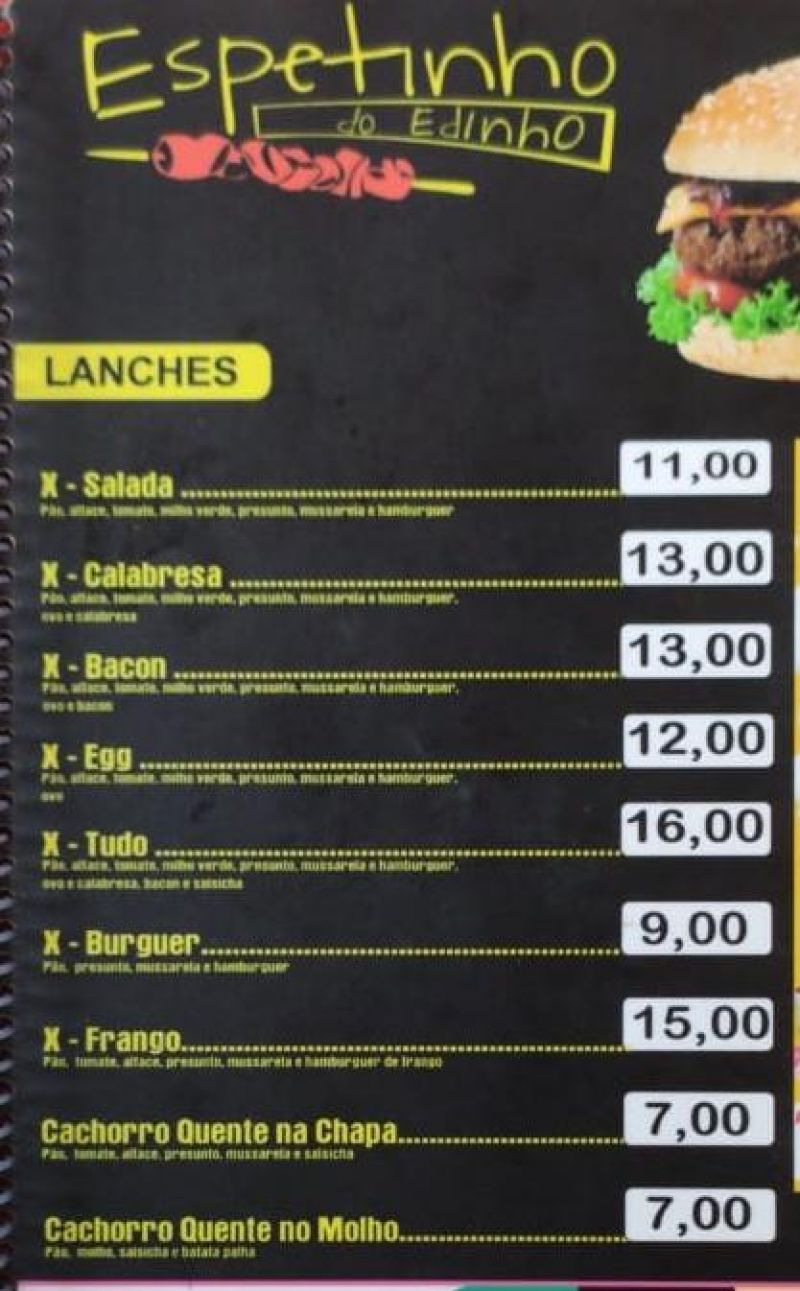 Rolim de Moura – Espetinho do Edinho comunica a todos clientes que atenderá pelo sistema de Delivery, confira o cardápio Rolim de Moura – Espetinho do Edinho comunica a todos clientes que atenderá pelo sistema de Delivery, confira o cardápio