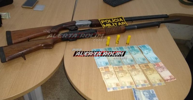 Rolim de Moura – Homem é preso pela equipe de Radiopatrulha Rural da PM com duas armas de fogo e munições