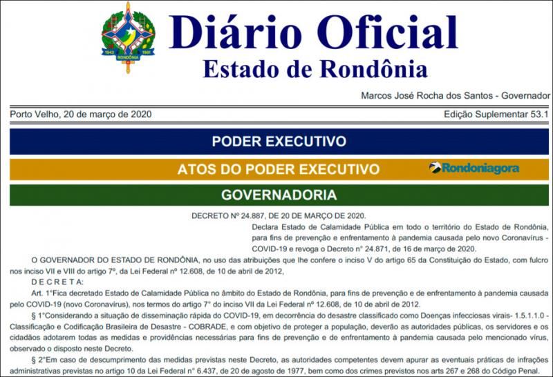 Só serviços essenciais devem funcionar em Rondônia a partir deste sábado; confira na íntegra Só serviços essenciais devem funcionar em Rondônia a partir deste sábado; confira na íntegra